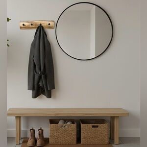 ASPEN Wood Half Log Coat Rack HANDMADE French Cleat Rustic Cottage Colorado